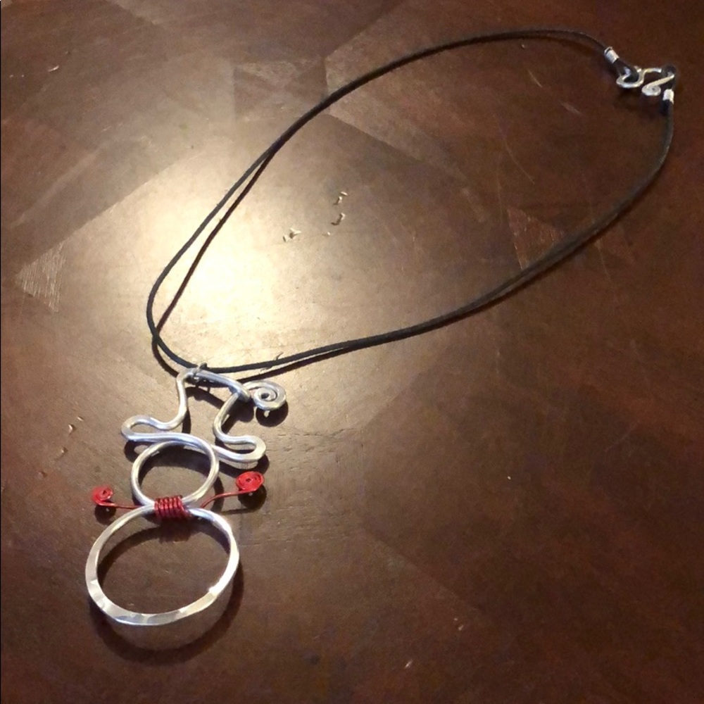 Whimsical Wire Santa Necklace